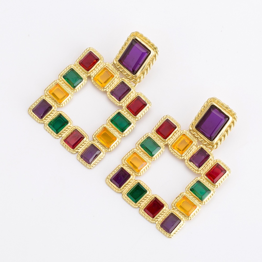 Rainbow Square Earrings